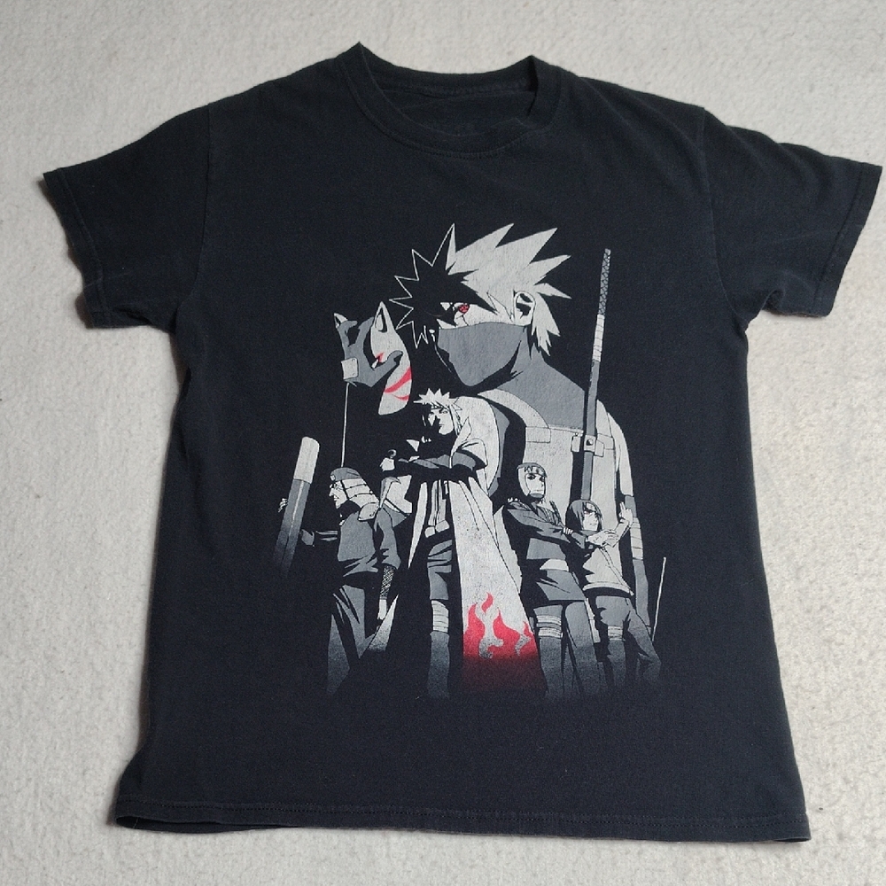 VINTAGE‎ Naruto T-Shirt Size Small Black Gray Shippuden Classic